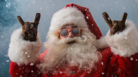 Cool Santa Rocking Christmas Vibes wallpaper