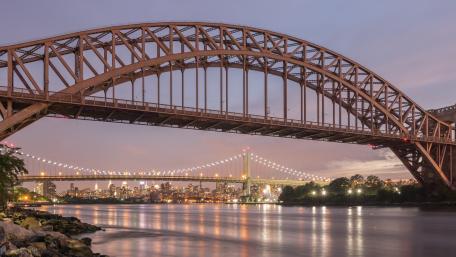 Majestic City Bridges at Dusk wallpaper