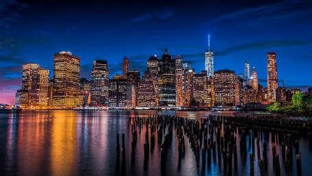 Brooklyn Bridge Park by night wallpaper