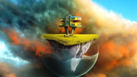 Floating Island Sanctuary wallpaper
