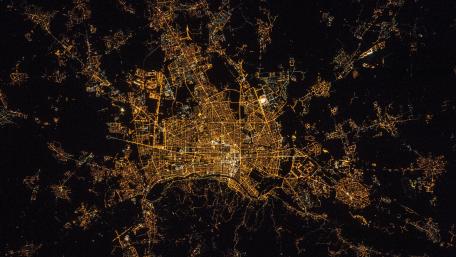 ISS View of Turin, Italy at Night wallpaper