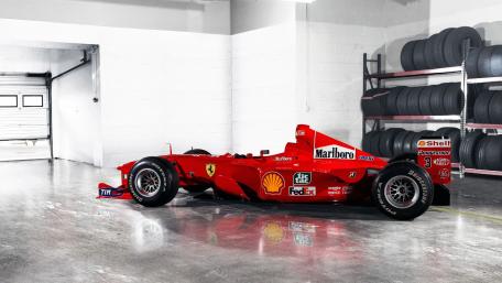 Ferrari F1 Car in the Garage Scene wallpaper