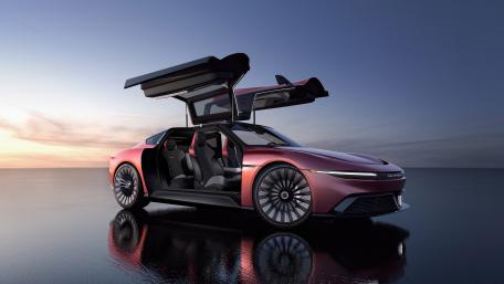 Sleek DeLorean with Scissor Doors at Dusk wallpaper