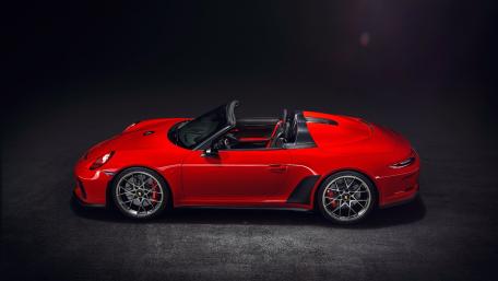 Sleek Red Porsche 911 Cabrio Wallpaper wallpaper