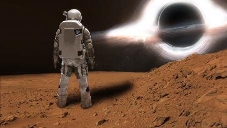 Astronaut's Journey into the Cosmic Abyss wallpaper