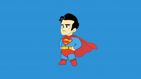 Superman in a Playful Stance wallpaper