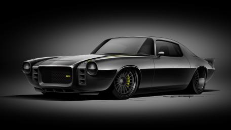 Sleek Black Chevrolet Classic Design wallpaper