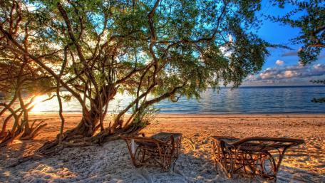 Tranquil Beachside Retreat for Relaxation wallpaper