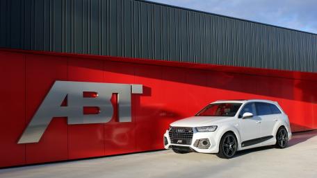 Sleek ABT Audi SUV Against a Bold Background wallpaper