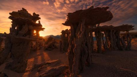 Mystical Rock Formations at Sunset wallpaper
