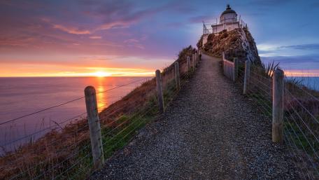 Pathway to Serenity at Sunset wallpaper
