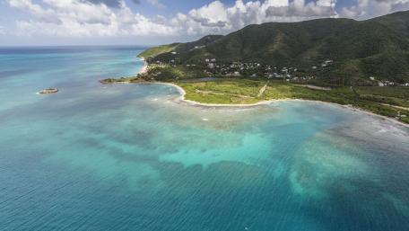 Serene Aerial View of Coastal Paradise wallpaper