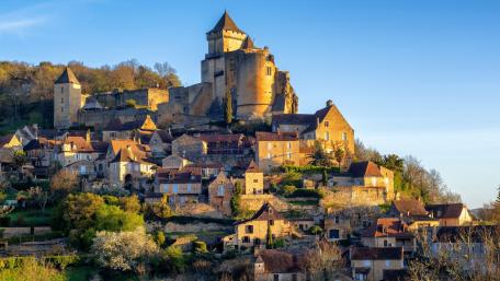 Medieval Charm in a Scenic Village Landscape wallpaper