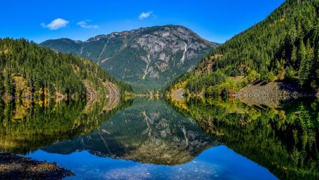 Tranquil Mountain Lake Reflections wallpaper