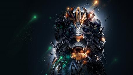 Futuristic Lion Abstract Art wallpaper