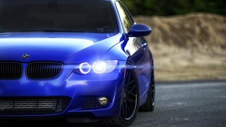 Sleek Blue Sports Car Wallpaper wallpaper