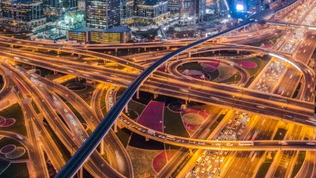Dubai Freeway at Night wallpaper