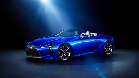 Stunning Lexus LC 500 Convertible in Blue Shine wallpaper