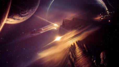 Galactic Journey to Ancient Pyramids wallpaper