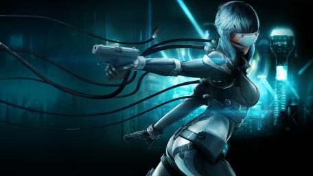 Cyborg Vigilante in a Futuristic Realm wallpaper