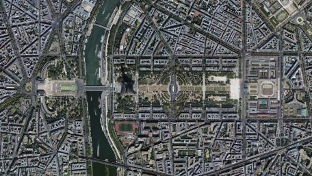 Orthophoto of the Champ de Mars in Paris wallpaper