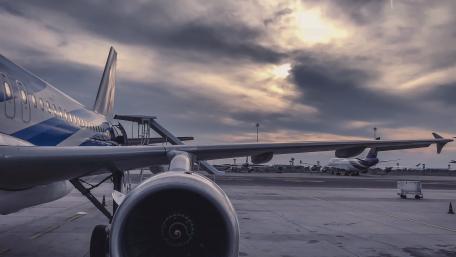 Airplane Wing Against a Dramatic Sky wallpaper