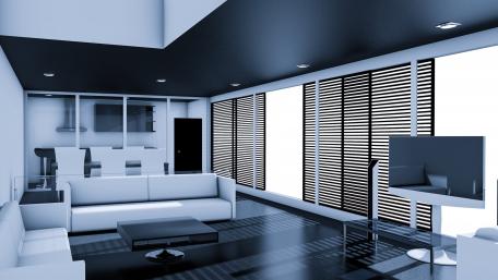 Modern Minimalist Living Room Design in 4K Quality wallpaper