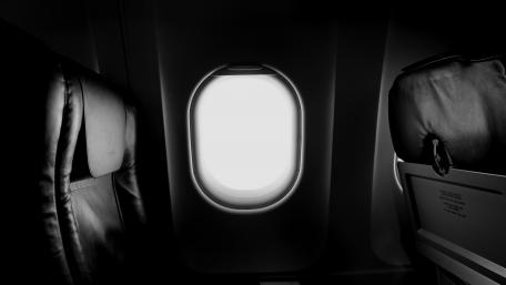 Monochrome Flight Window Perspective wallpaper