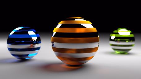 Boldly Striped 3D Orbs for Your Desktop Background wallpaper