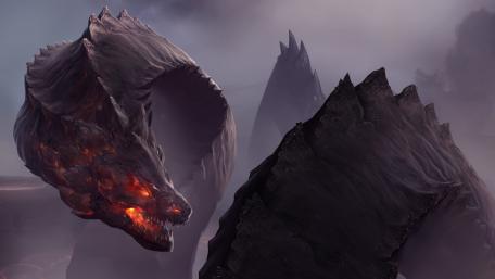 Epic Dragon Rising from the Ashes wallpaper