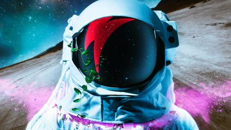 Astronaut in a Neon Wonderland wallpaper