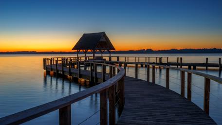 Pier into the Sunset Serenity wallpaper
