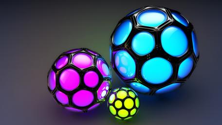 Vibrant Neon 3D Spheres Wallpaper wallpaper