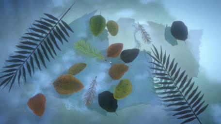 leaves in the water wallpaper
