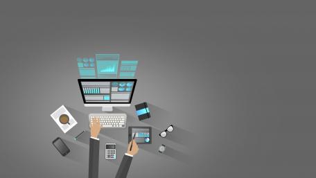 Financial Technology Workspace in 4K Resolution wallpaper
