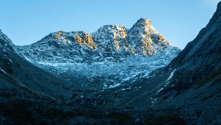 Majestic Snow-Capped Mountains in Glorious Light wallpaper