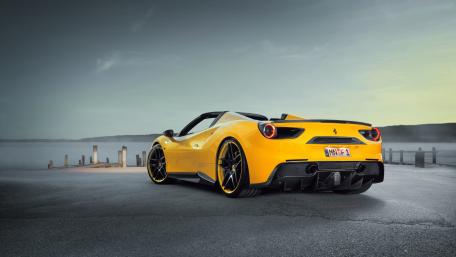 Vibrant Ferrari 488 in Scenic Backdrop wallpaper