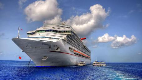 Majestic Cruise Ship on Azure Seas wallpaper