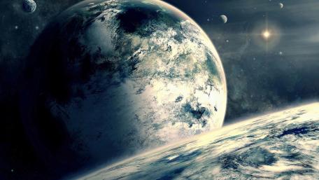 Mysterious Exoplanet in a Cosmic Landscape wallpaper