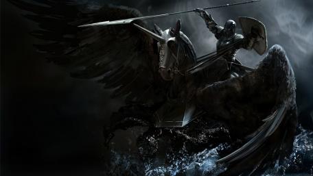 Mystic Knight's Ascent Through Shadows wallpaper