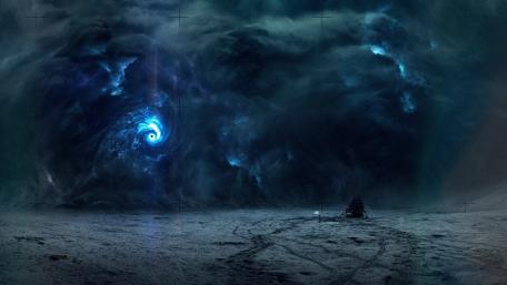 Ethereal Storm in a Sci-Fi Realm wallpaper