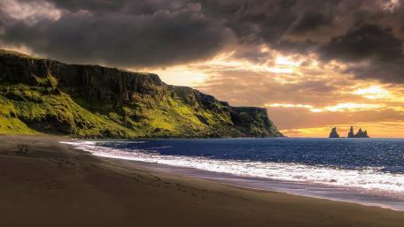 Black sand beach wallpaper