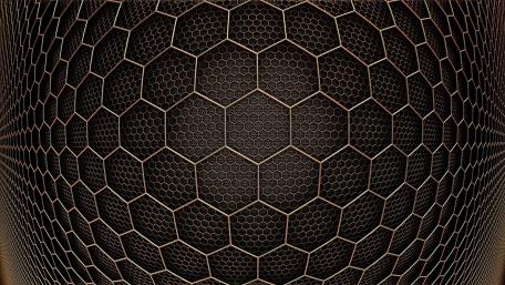 Golden Hexagons in Abstract Geometry Art wallpaper