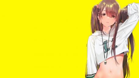 Radiant Beauty in Yellow Anime Style wallpaper