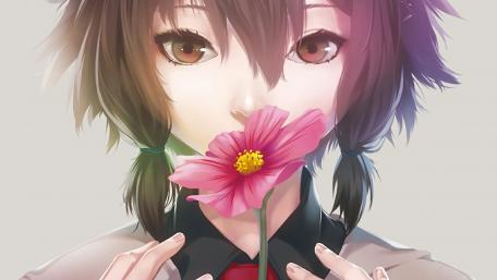 Blooming Serenity with Anime Beauty wallpaper