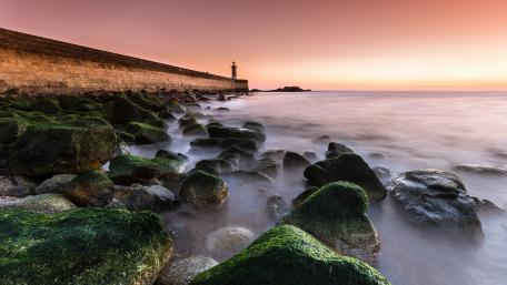 Serenity at the Lighthouse by the Sea wallpaper