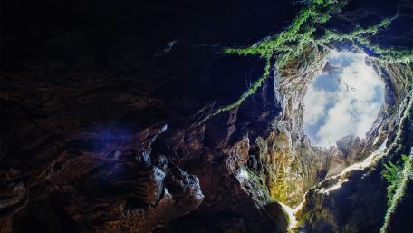 Majestic Cave Sky View wallpaper