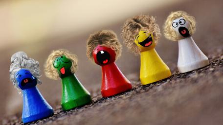 Playful Characters in Wacky Hairstyles 4K Wallpaper wallpaper