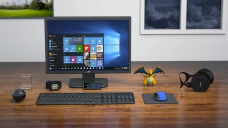 Modern Office Workstation and Gadgets wallpaper