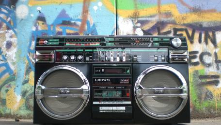 Retro Vibes with a Classic Boombox Memorabilia wallpaper
